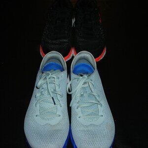 UNDER ARMOUR MENS SHOES LOT OF 2 BLK/RED SIZE 10 & GREY/BLUE SIZE 11.5